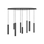 Hanging lamp 'Mello' Oval 140cm - Matt Black - 8 lights light package