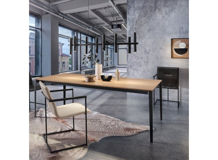 Hanging lamp 'Stelvio' Straight 140cm - Matt Black - 10 lights light package