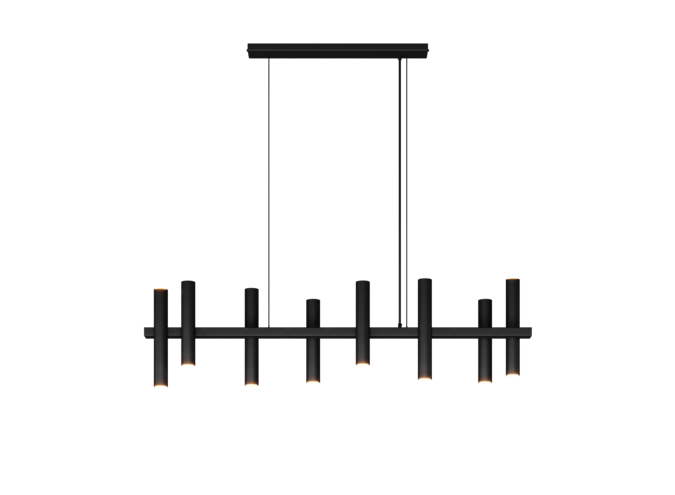Lampe suspendue 'Stelvio' Straight - Matt Black - 10 lumières paquet lumière