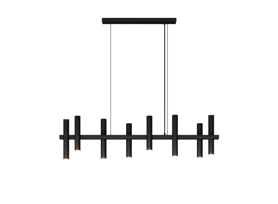 Lampe suspendue 'Stelvio' Straight - Matt Black - 10 lumières paquet lumière