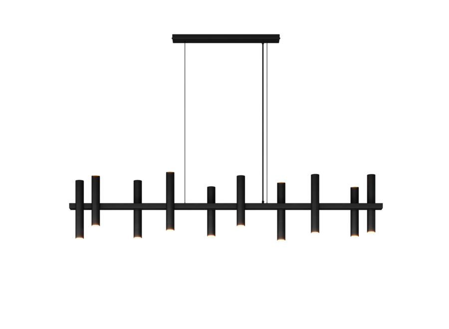 Lampe suspendue 'Stelvio' Straight - Matt Black - 14 lumières paquet lumière