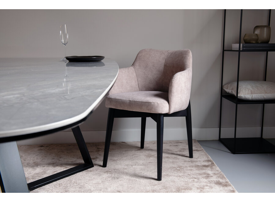 Dining Chair 'Devon' - Greige Velvet