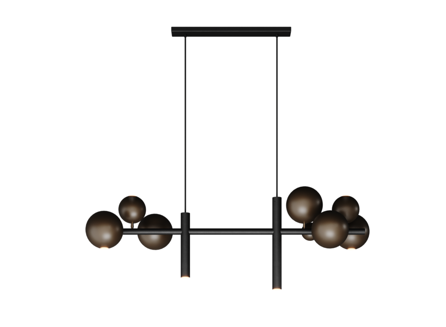 Lampe suspendue 'Urbino' Matt Black/Platinum - 6 lumières paquet lumière
