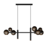 Hanging lamp 'Urbino' Matt Black/Platinum - 6 lights light package
