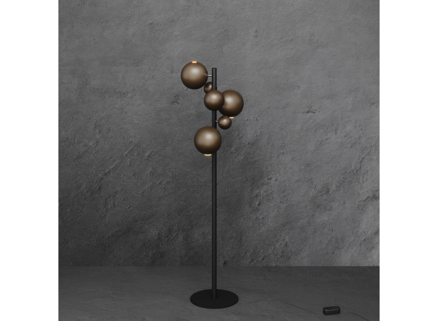 Floor Lamp 'Urbino' Matt Black/Platinum - 3 lights light package