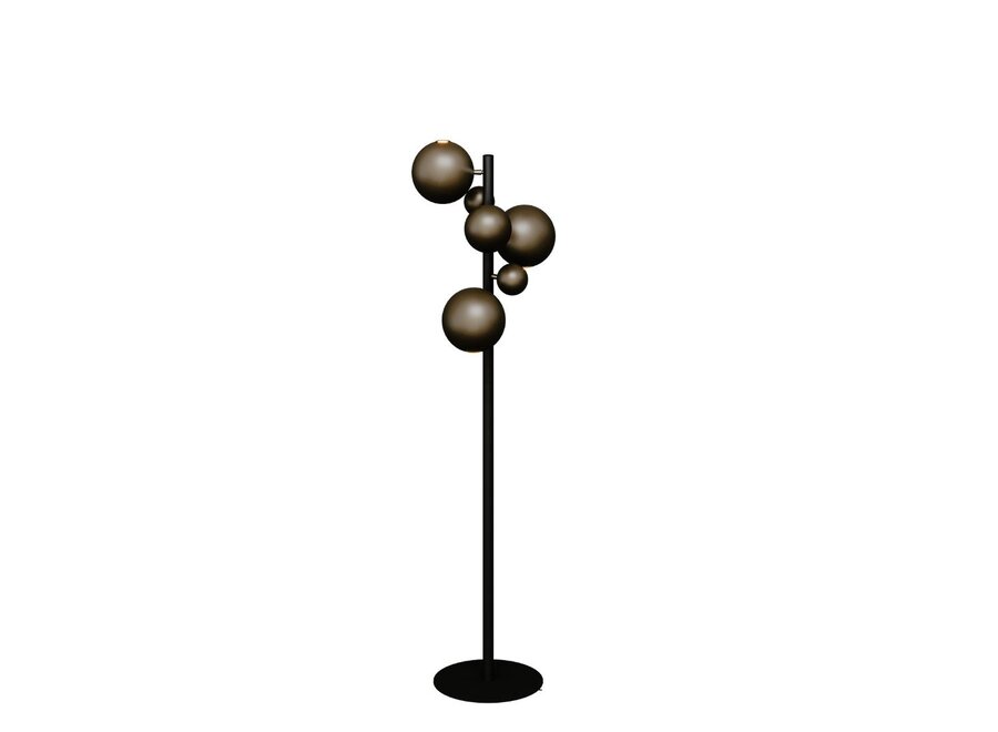 Vloerlamp 'Urbino' Matt Black/Platinum - 3 lichts lichtpakket