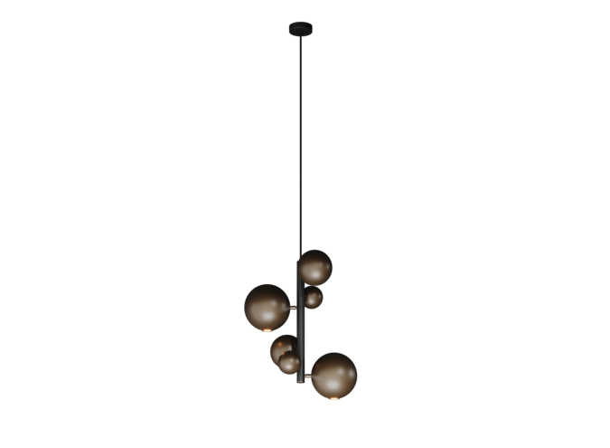 Lampe suspendue 'Urbino' Matt Black/Platinum - 2 lumières paquet lumière