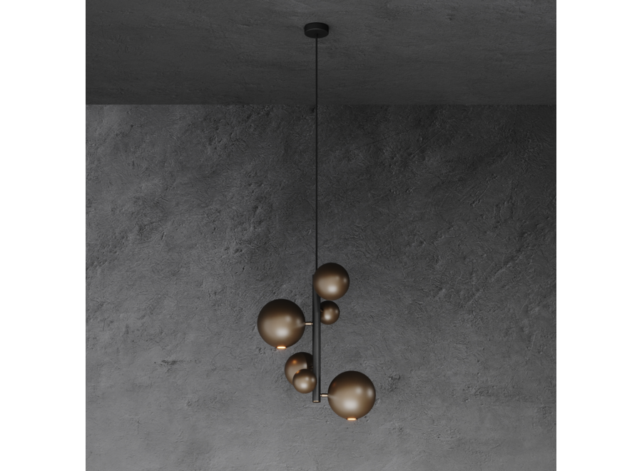 Hängelampe 'Urbino' Matt Black/Platinum - 2 Lichter Lichtpaket