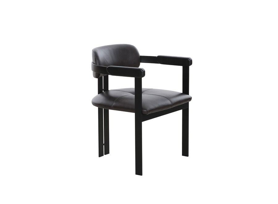Esszimmerstuhl 'Octa' - Black Leather