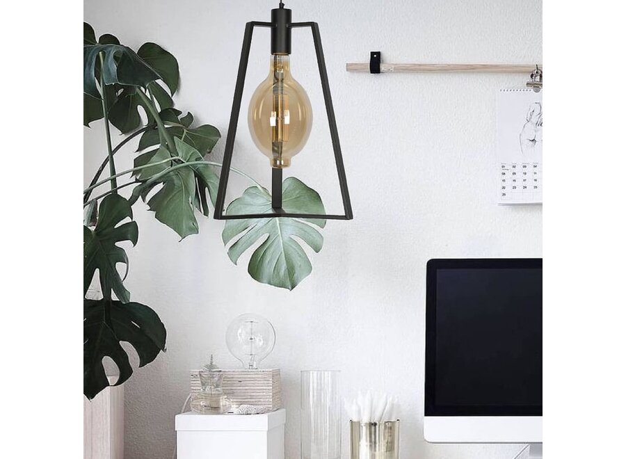 Hanging lamp 'Trevi' Matt Black - 1 lights zeppelin light package