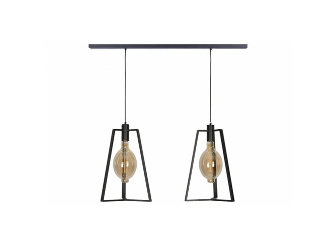 Hanging lamp 'Trevi' Matt Black - 2 lights zeppelin light package