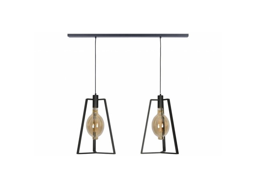Hängelampe 'Trevi' Matt Black - 2 Lichter Zeppelin-Licht-Paket