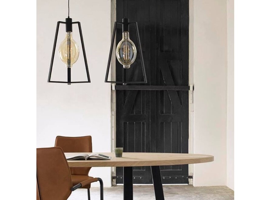 Hanging lamp 'Trevi' Matt Black - 2 lights zeppelin light package