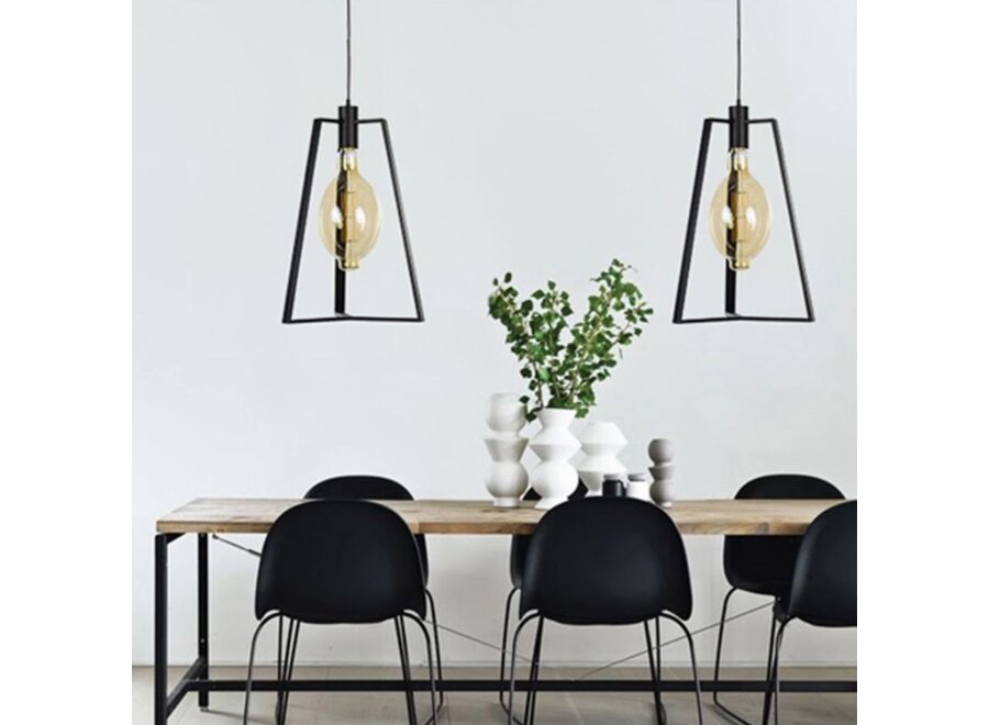 Hanging lamp 'Trevi' Matt Black - 2 lights zeppelin light package