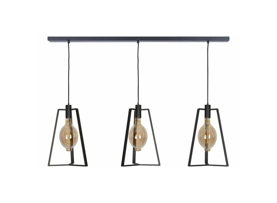 Hanglamp 'Trevi' Matt Black - 3 lichts zeppelin lichtpakket