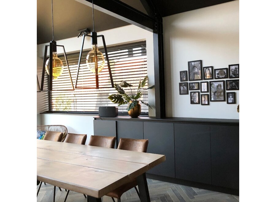 Hanglamp 'Trevi' Matt Black - 3 lichts zeppelin lichtpakket