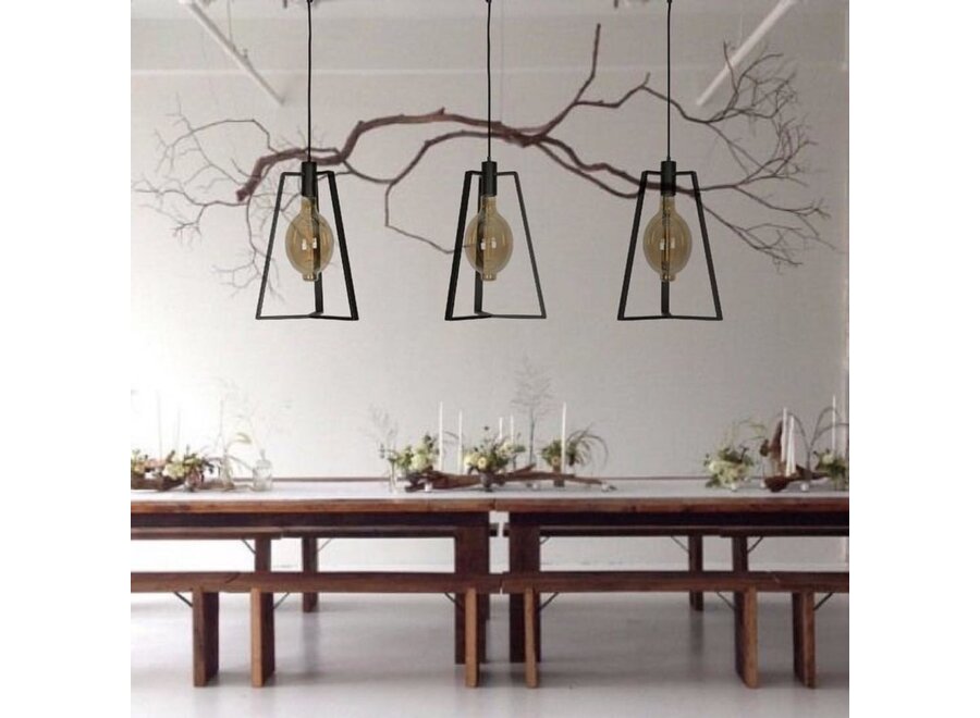 Hanglamp 'Trevi' Matt Black - 3 lichts zeppelin lichtpakket