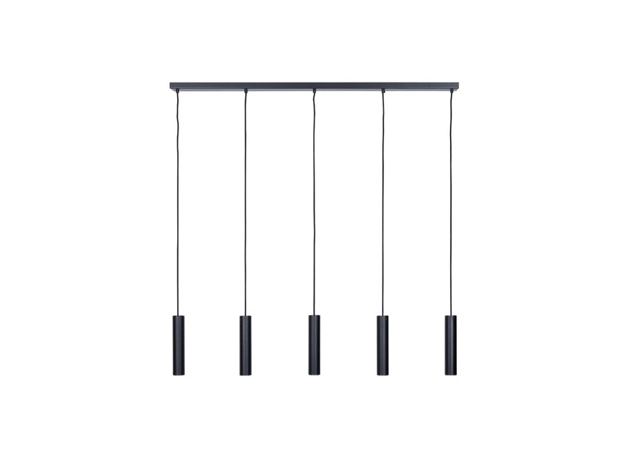 Hängelampe 'Salerno' Matt Black - 5 Lichter Lichtpaket