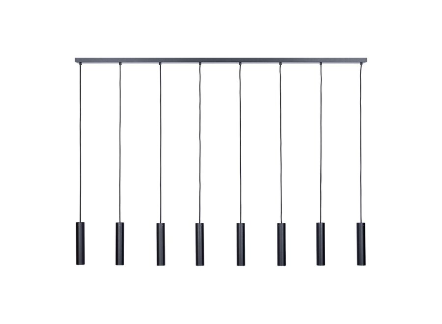 Hängelampe 'Salerno' Matt Black - 8 Lichter Lichtpaket