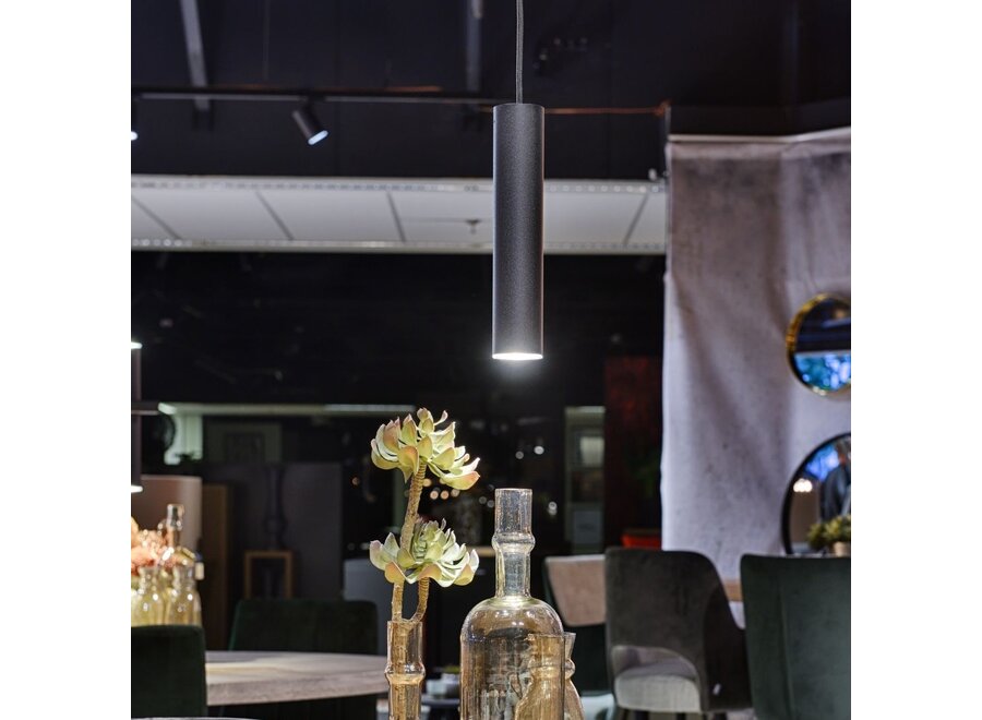 Lampe suspendue 'Salerno' Matt Black - 1 lumière paquet lumière