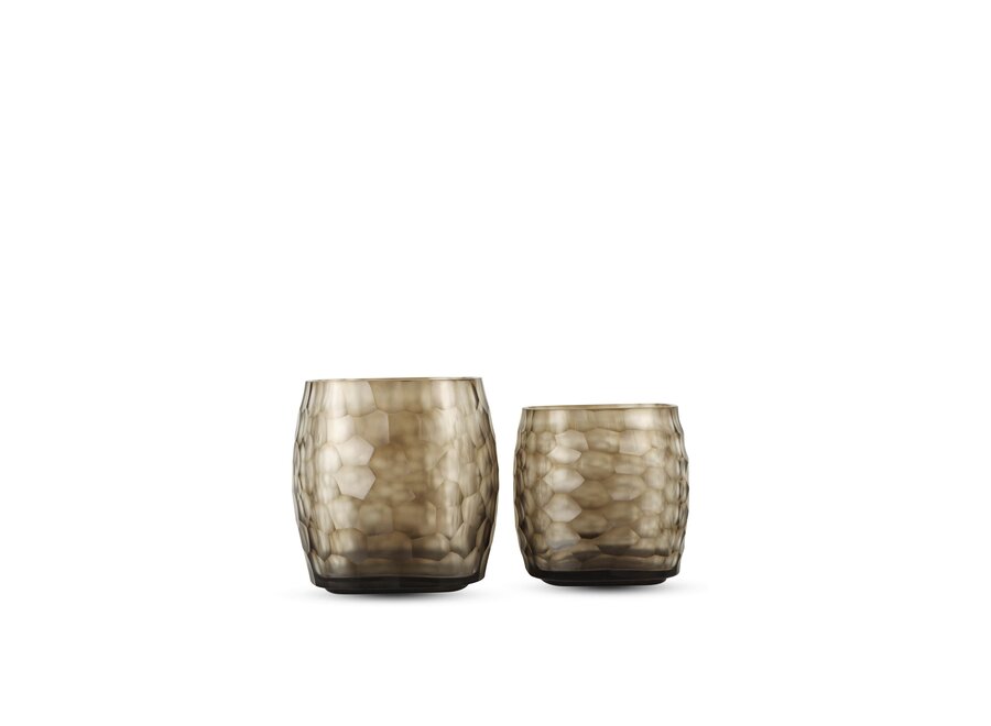 Teelicht 'Gold' Smoke Grey - S