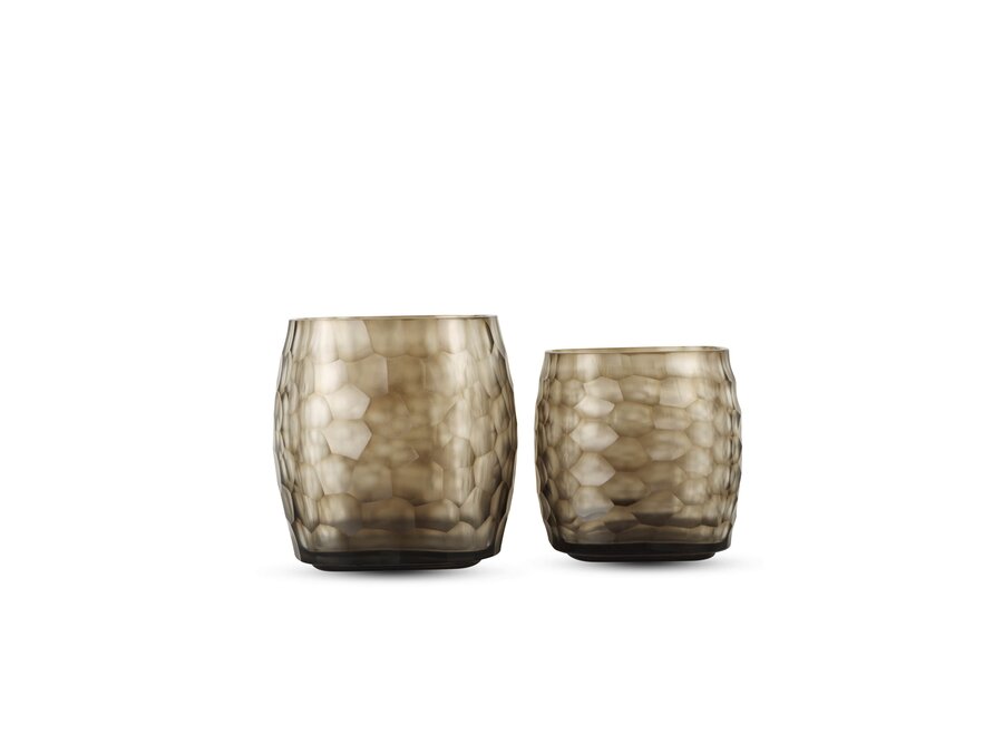 Tea light 'Gold' Smoke Grey - L