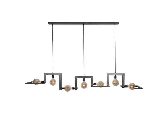 Hängelampe 'Tortona' Matt Black - 7 Lichter Lichtpaket