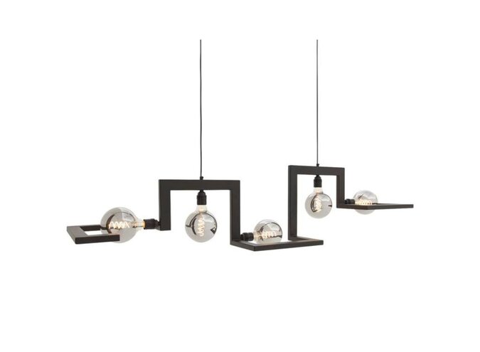 Hanging lamp 'Tortona' Matt Black - 5 lights light package