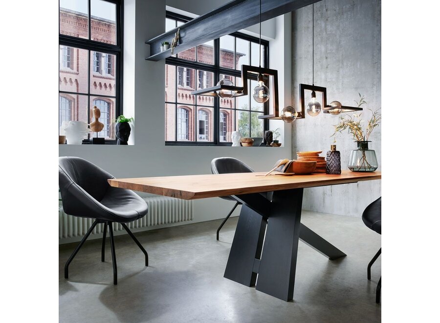 Hanging lamp 'Tortona' 150cm - Matt Black - 5 lights light package