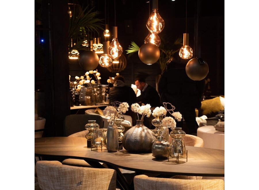 Hanging lamp 'Gerace' Organic 140cm - Platinum - 8 lights light package
