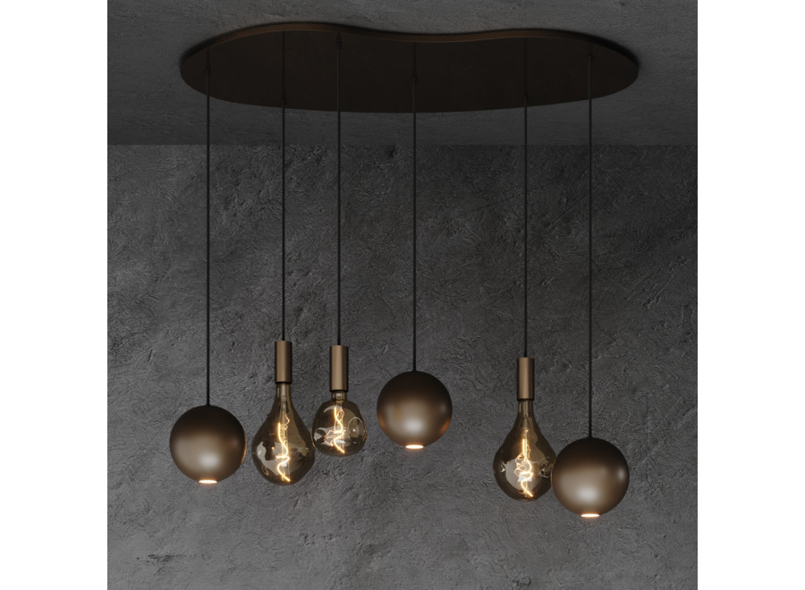Lampe suspendue 'Gerace' Organic 120cm - Platinum - 6 lumières paquet lumière