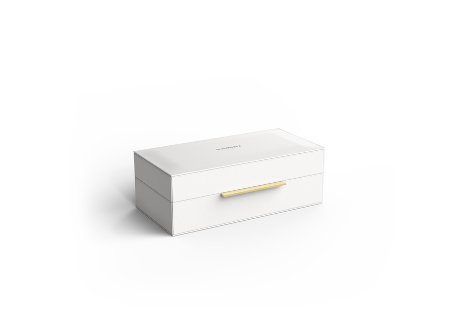 Aufbewahrungsbox mit Deckel  'Brownie' - White / Gold