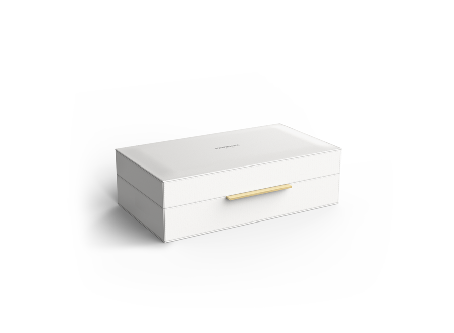 Aufbewahrungsbox mit Deckel  'Brownie' - White / Gold