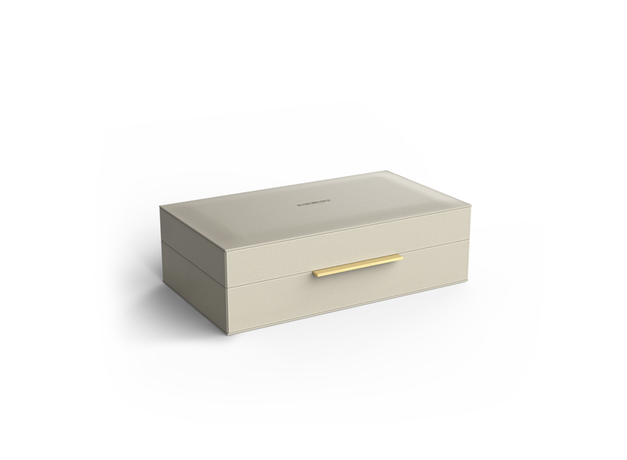 Aufbewahrungsbox mit Deckel  'Brownie' - Sand / Gold