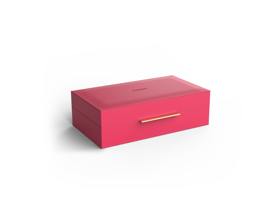 Storage box with lid 'Brownie' - Pink / Gold