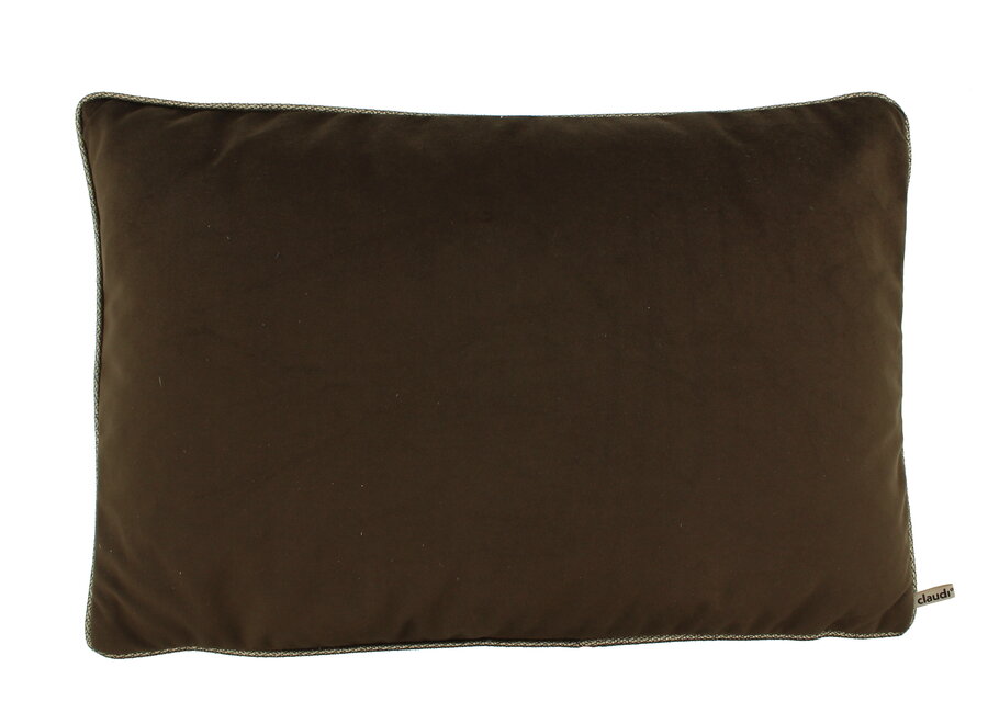 Dekoratives Kissen Astrid Chocolate + Piping Gold