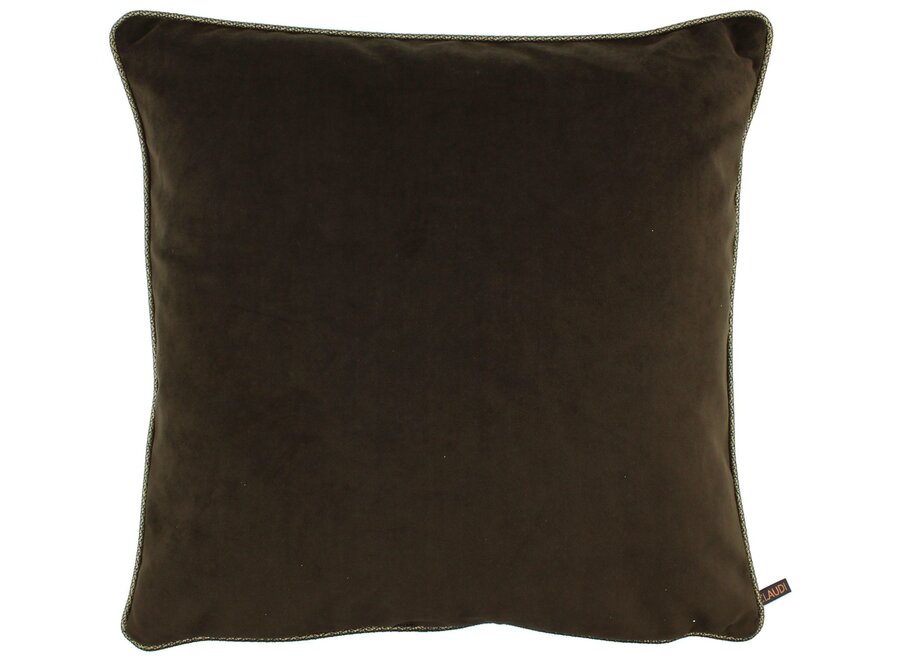 Dekoratives Kissen Astrid Chocolate + Piping Gold