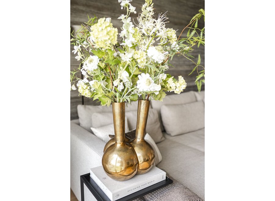Vase en corne '3 bouches' bronze/or