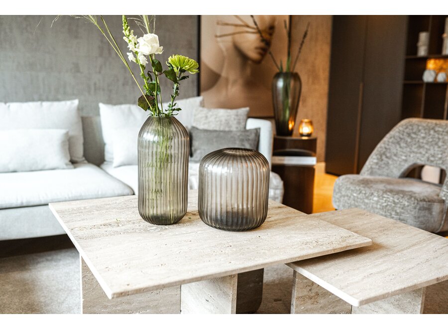Vase 'Galena' M - smoke