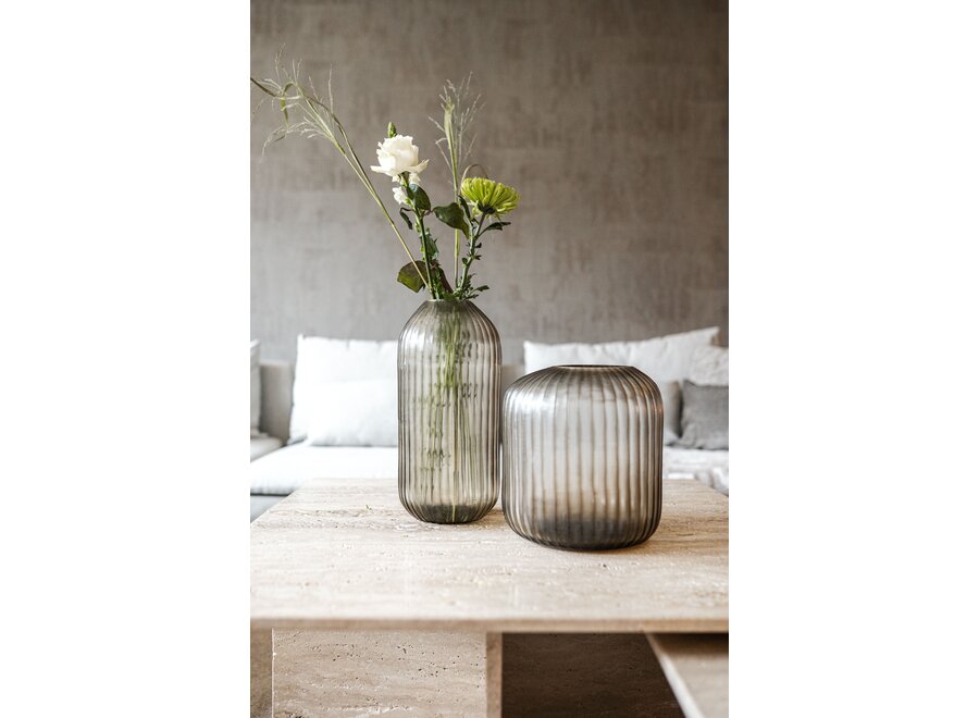 Vase 'Galena' M - smoke