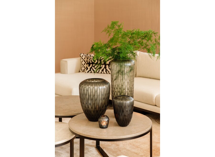 Vase 'Jade' M - Dark Smoke