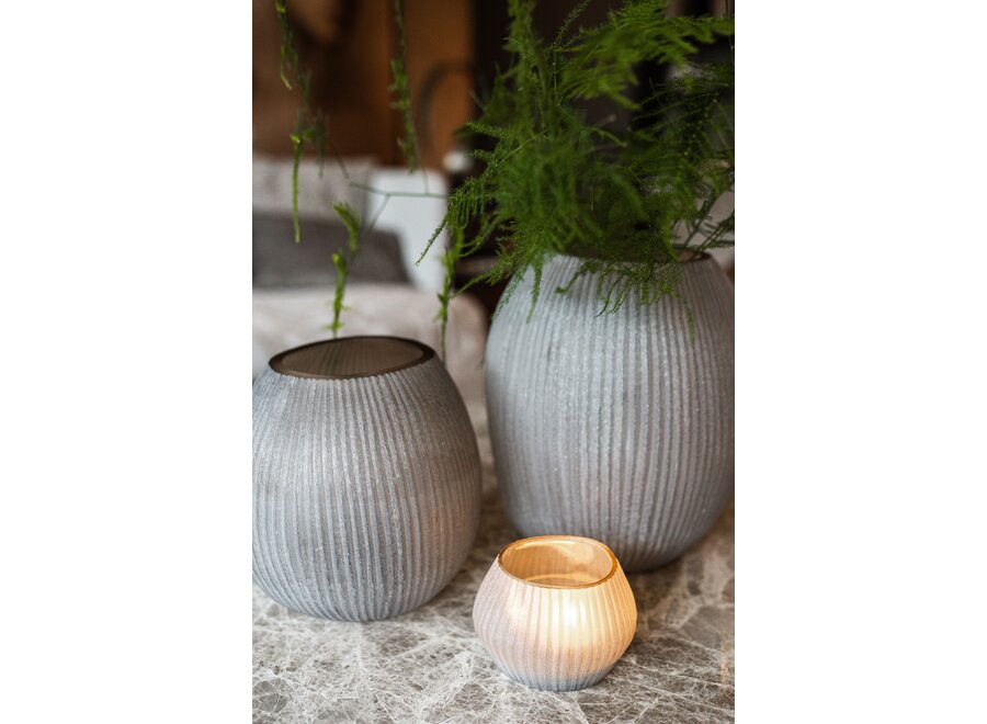 Vase 'Kaolin' M - smoke