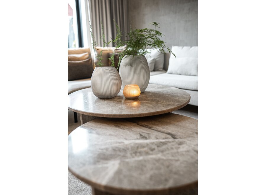 Vase 'Kaolin' M - smoke