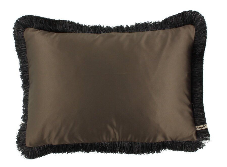 Decorative cushion Dafne Brown 170 + Fringe Black/Taupe