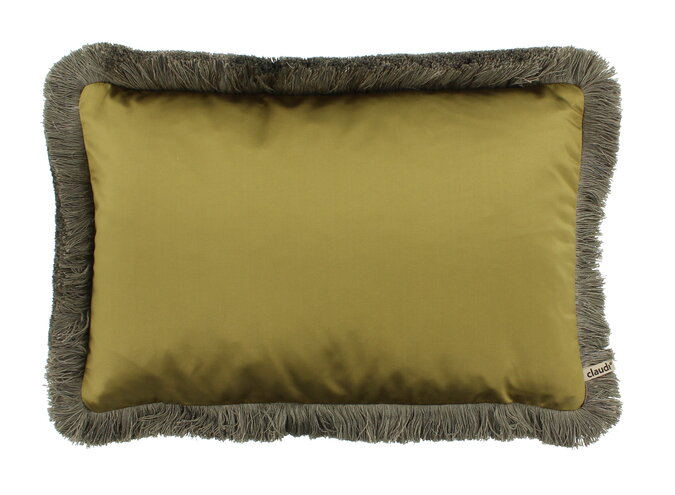 Cushion Dafne Mustard 39 + Fringe Taupe