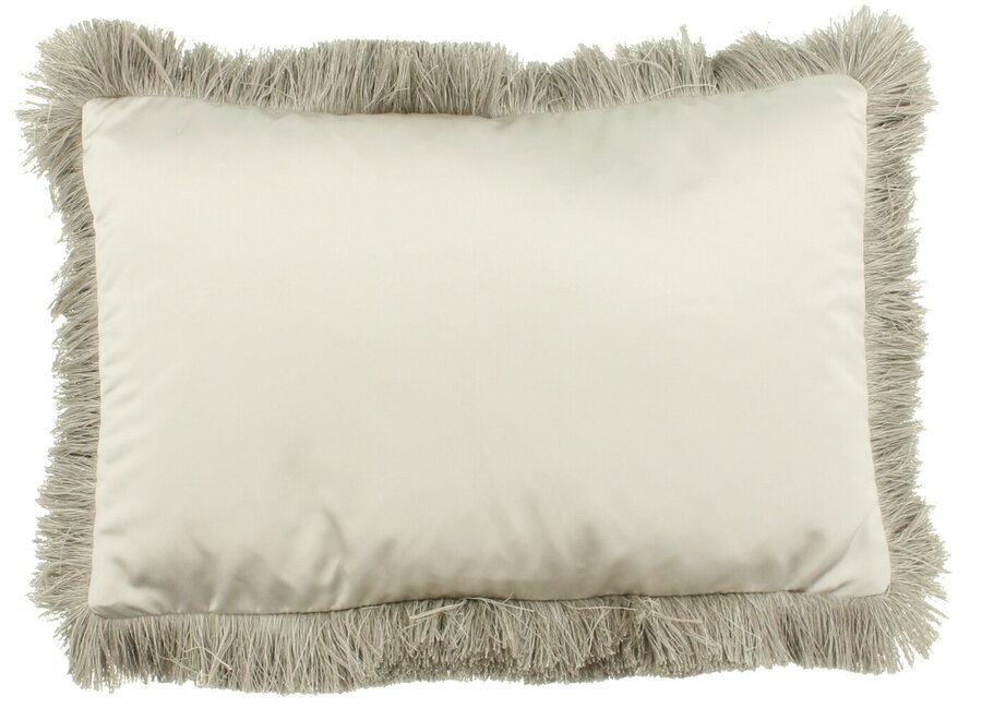 Sierkussen Dafne Off White + Fringe Silver
