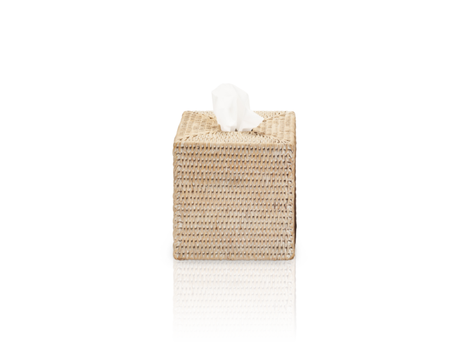 Taschentuchbox Basket - Square - Light Rattan