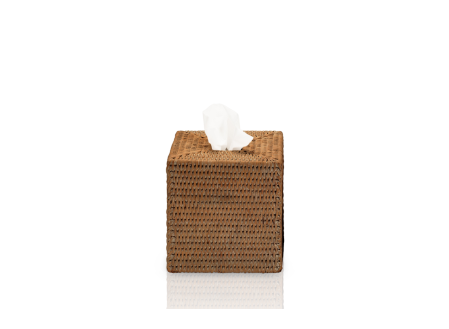 Taschentuchbox Basket - Square - Dark Rattan