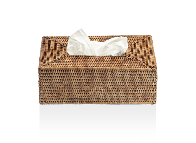 Taschentuchbox Basket - Rectangular - Dark Rattan