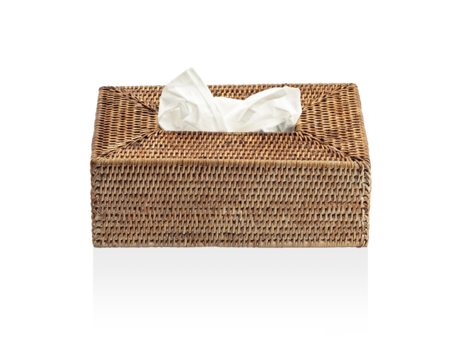 Taschentuchbox Basket - Rectangular - Dark Rattan